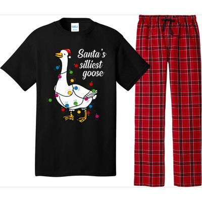 Santa’s silliest goose Funny Christmas Family Sweatshirt Pajama Set