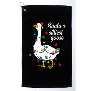 Santa’s silliest goose Funny Christmas Family Sweatshirt Platinum Collection Golf Towel