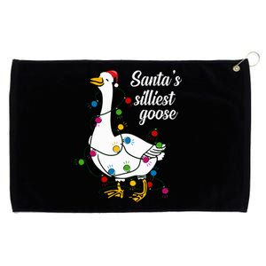 Santa’s silliest goose Funny Christmas Family Sweatshirt Grommeted Golf Towel