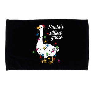 Santa’s silliest goose Funny Christmas Family Sweatshirt Microfiber Hand Towel