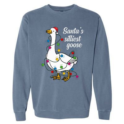 Santa’s silliest goose Funny Christmas Family Sweatshirt Garment-Dyed Sweatshirt