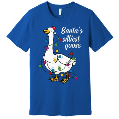 Santa’s silliest goose Funny Christmas Family Sweatshirt Premium T-Shirt