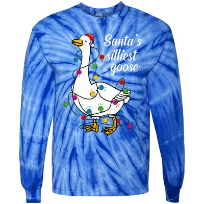 Santa’s silliest goose Funny Christmas Family Sweatshirt Tie-Dye Long Sleeve Shirt