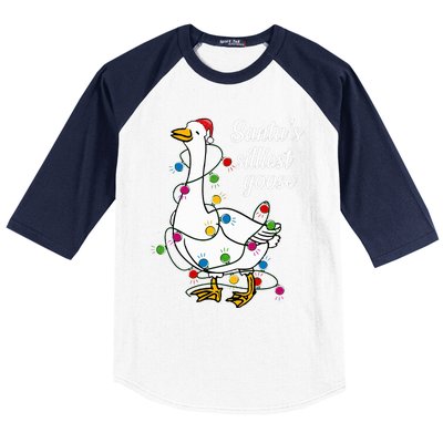 Santa’s silliest goose Funny Christmas Family Sweatshirt Baseball Sleeve Shirt