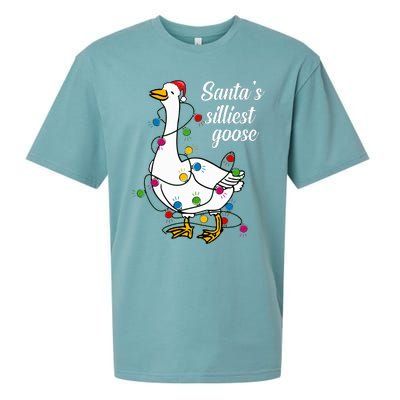 Santa’s silliest goose Funny Christmas Family Sweatshirt Sueded Cloud Jersey T-Shirt