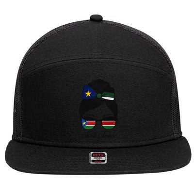 South Sudan Girl 7 Panel Mesh Trucker Snapback Hat