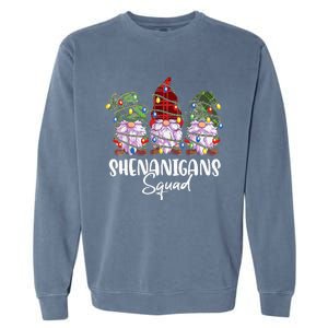 Shenanigans Squad Gnomes Pajamas Family Matching Christmas Garment-Dyed Sweatshirt