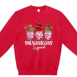 Shenanigans Squad Gnomes Pajamas Family Matching Christmas Premium Crewneck Sweatshirt