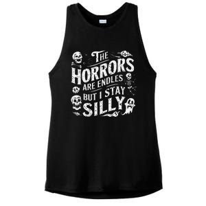 Stay Silly Goose Horrors Are Endless Funny Meme Ladies PosiCharge Tri-Blend Wicking Tank