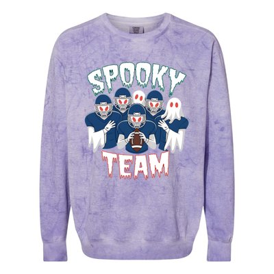 Scary Spooky Ghost Team Halloween American Football Gift Colorblast Crewneck Sweatshirt