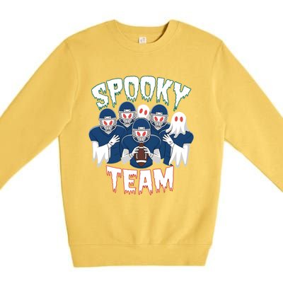 Scary Spooky Ghost Team Halloween American Football Gift Premium Crewneck Sweatshirt