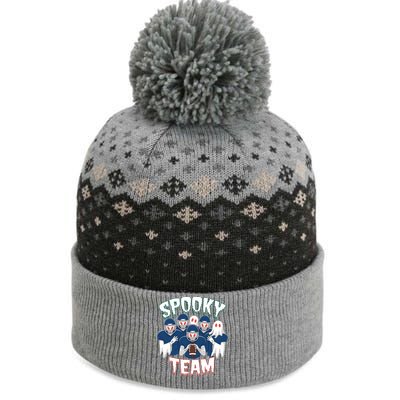 Scary Spooky Ghost Team Halloween American Football Gift The Baniff Cuffed Pom Beanie