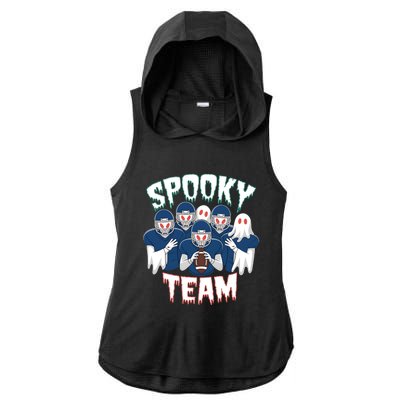 Scary Spooky Ghost Team Halloween American Football Gift Ladies PosiCharge Tri-Blend Wicking Draft Hoodie Tank