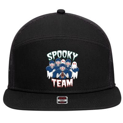 Scary Spooky Ghost Team Halloween American Football Gift 7 Panel Mesh Trucker Snapback Hat