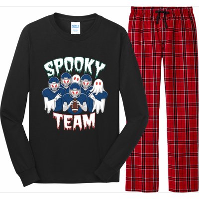 Scary Spooky Ghost Team Halloween American Football Gift Long Sleeve Pajama Set