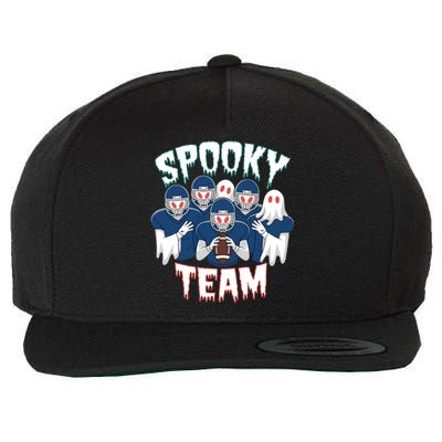 Scary Spooky Ghost Team Halloween American Football Gift Wool Snapback Cap