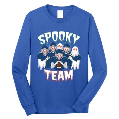 Scary Spooky Ghost Team Halloween American Football Gift Long Sleeve Shirt