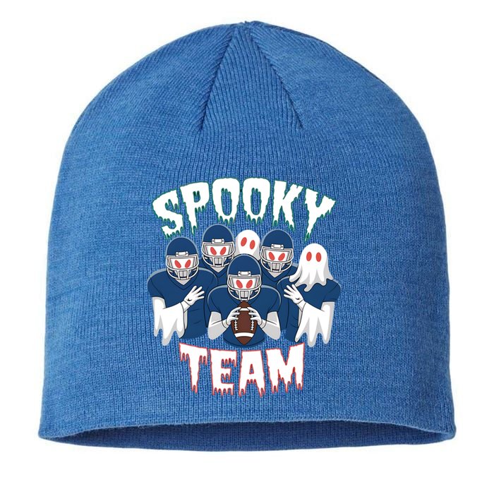 Scary Spooky Ghost Team Halloween American Football Gift Sustainable Beanie