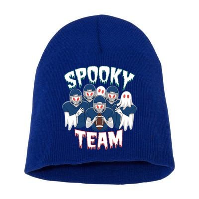 Scary Spooky Ghost Team Halloween American Football Gift Short Acrylic Beanie