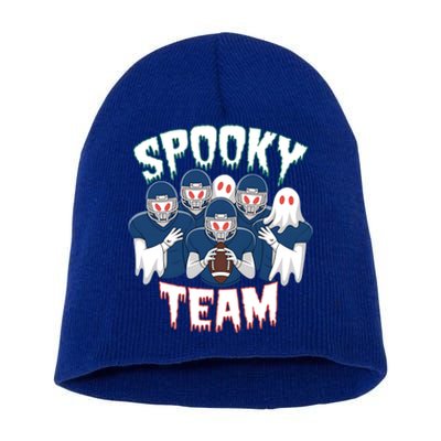 Scary Spooky Ghost Team Halloween American Football Gift Short Acrylic Beanie