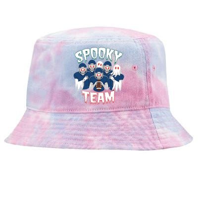 Scary Spooky Ghost Team Halloween American Football Gift Tie-Dyed Bucket Hat