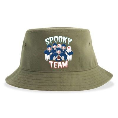 Scary Spooky Ghost Team Halloween American Football Gift Sustainable Bucket Hat