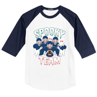 Scary Spooky Ghost Team Halloween American Football Gift Baseball Sleeve Shirt