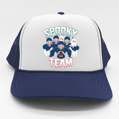 Scary Spooky Ghost Team Halloween American Football Gift Trucker Hat