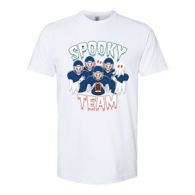 Scary Spooky Ghost Team Halloween American Football Gift Softstyle CVC T-Shirt