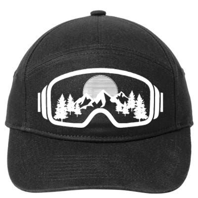 Ski Snowboard Goggles Skiing Snow Mountain Winter Gift 7-Panel Snapback Hat