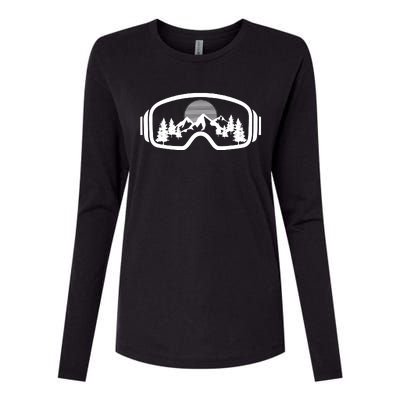 Ski Snowboard Goggles Skiing Snow Mountain Winter Gift Womens Cotton Relaxed Long Sleeve T-Shirt