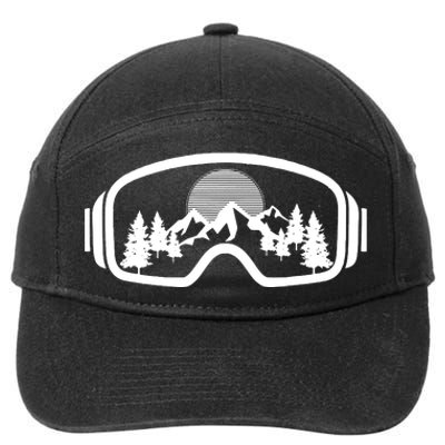 Ski Snowboard Goggles Skiing Snow Mountain Winter Gift 7-Panel Snapback Hat