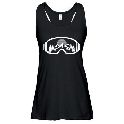 Ski Snowboard Goggles Skiing Snow Mountain Winter Gift Ladies Essential Flowy Tank