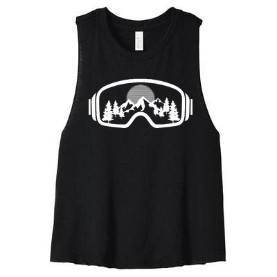 Ski Snowboard Goggles Skiing Snow Mountain Winter Gift Women's Racerback Cropped Tank