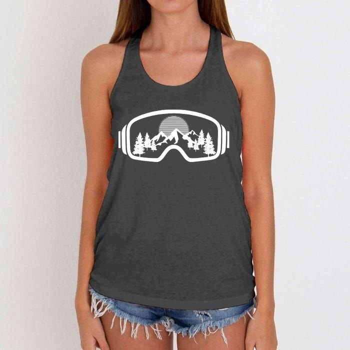 Ski Snowboard Goggles Skiing Snow Mountain Winter Gift Women's Knotted Racerback Tank