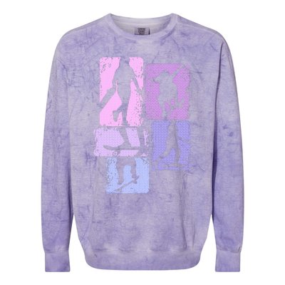 Skateboarder Skater Girl Skateboarding Colorblast Crewneck Sweatshirt