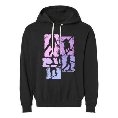 Skateboarder Skater Girl Skateboarding Garment-Dyed Fleece Hoodie