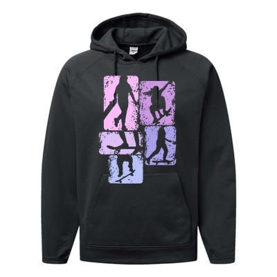 Skateboarder Skater Girl Skateboarding Performance Fleece Hoodie