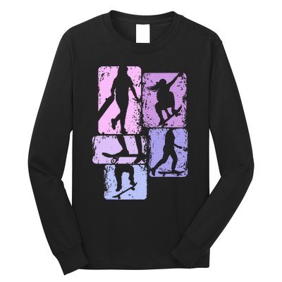 Skateboarder Skater Girl Skateboarding Long Sleeve Shirt