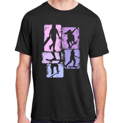 Skateboarder Skater Girl Skateboarding Adult ChromaSoft Performance T-Shirt