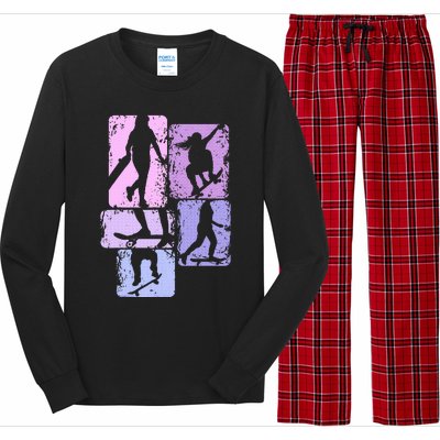 Skateboarder Skater Girl Skateboarding Long Sleeve Pajama Set