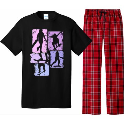 Skateboarder Skater Girl Skateboarding Pajama Set