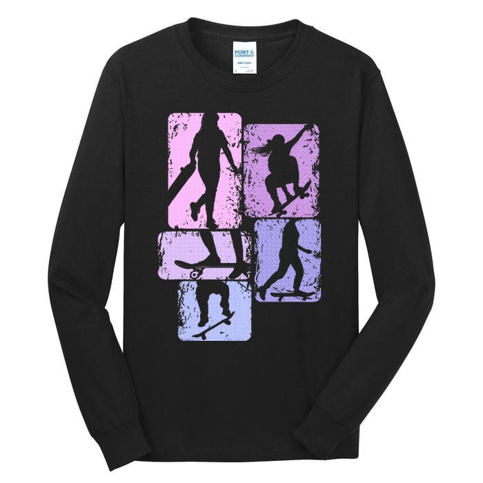 Skateboarder Skater Girl Skateboarding Tall Long Sleeve T-Shirt