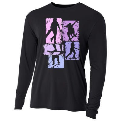 Skateboarder Skater Girl Skateboarding Cooling Performance Long Sleeve Crew