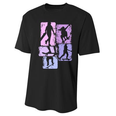 Skateboarder Skater Girl Skateboarding Performance Sprint T-Shirt