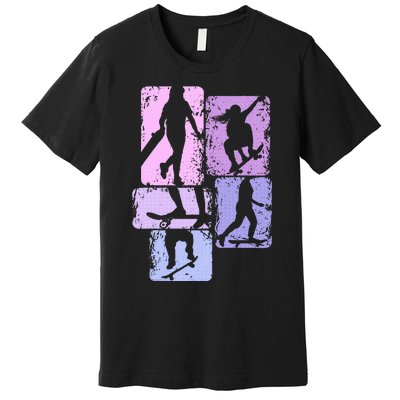 Skateboarder Skater Girl Skateboarding Premium T-Shirt