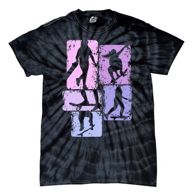 Skateboarder Skater Girl Skateboarding Tie-Dye T-Shirt