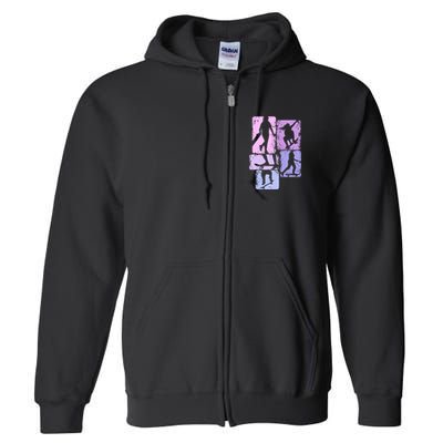 Skateboarder Skater Girl Skateboarding Full Zip Hoodie