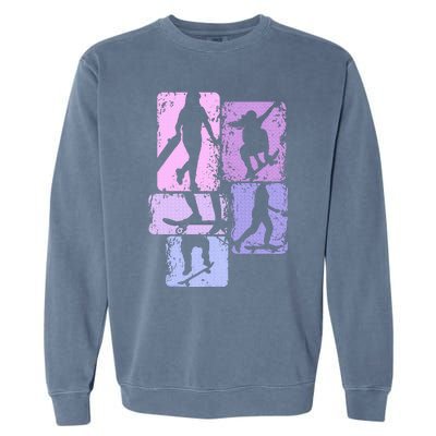 Skateboarder Skater Girl Skateboarding Garment-Dyed Sweatshirt