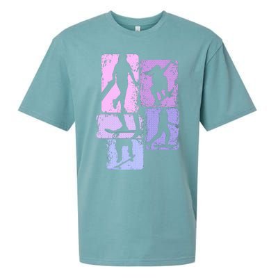 Skateboarder Skater Girl Skateboarding Sueded Cloud Jersey T-Shirt